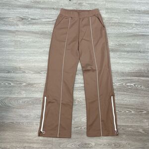 8 by Yoox Slit Sweat Pants Elastic Waist Zip Up Cuffs  Sz S Relaxed Fit Treasure